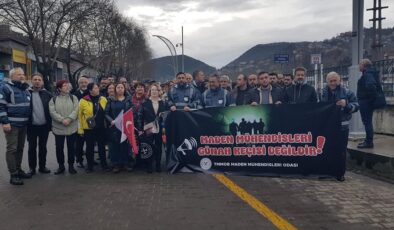 Madenciler Zonguldak'ta tutuklu madenciler için haykırdı: 'Ölen Biziz Tutuklanan Biziz'